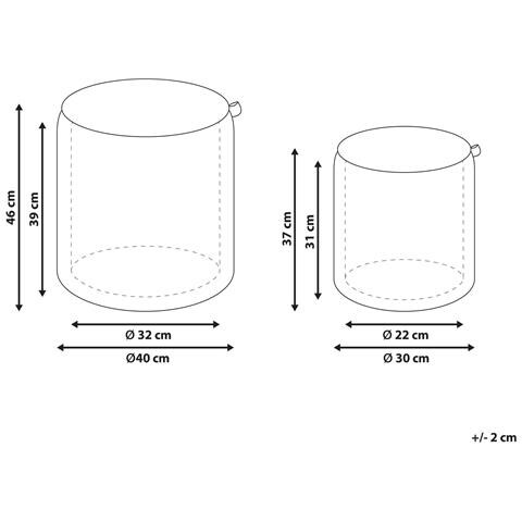 Set Di 2 Pouf Contenitore Berea Bouclé Bianco Sporco - Foto 7