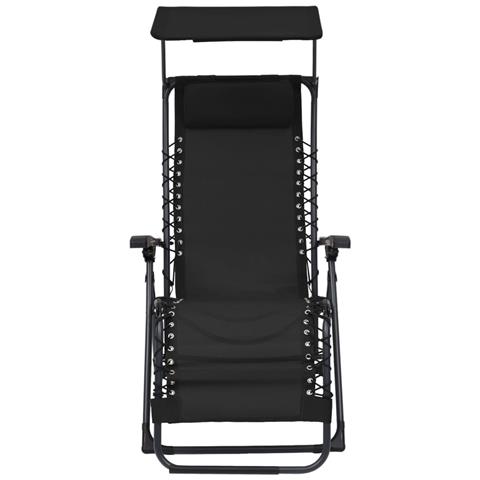 Lusso Casadino -  Sdraio Pieghevole In Textilene Nera - Foto 1