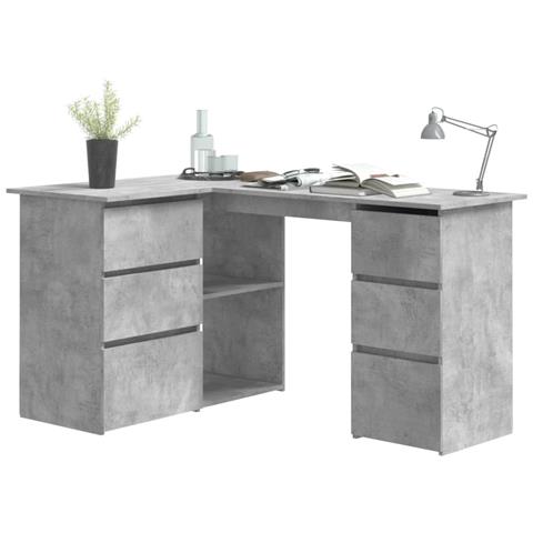 Lusso Casadino -  Scrivania Angolo Grigio Cemento 145x100x76 Cm Legno Multistrato - Foto 2
