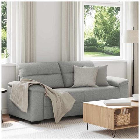 Divano a 2 Posti Grigio Nuvola 140 cm in Tessuto - Foto 2