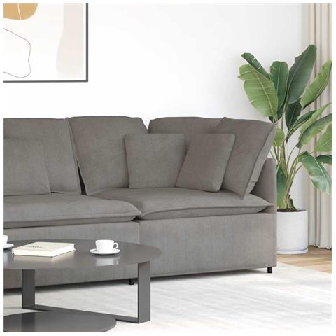 Modulo Angolare Divano Modulare con Cuscini Grigio Chiaro 100cm - Foto 2