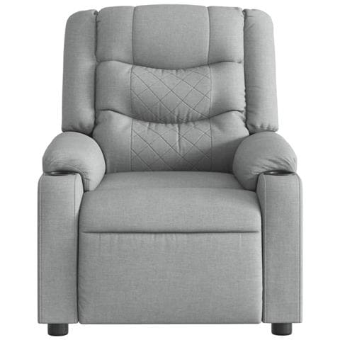 Poltrona Reclinabile Massaggio Elettrica Grigio Chiaro Tessuto - Foto 9