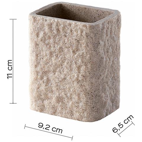 Portaspazzolini D’appoggio In Resina E Sabbia Ar98 Serie Aries Beige - Foto 2