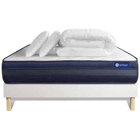 Pacchetto Letto Completo - Materasso 140x190cm + Box Spring Con Doghe (kit) + 2 Cuscini + Piumino - Actilatex Tech - Foto 7