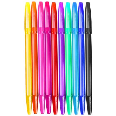 Set Di 10 Penne A Sfera Colori Assortiti, Multicolore - Foto 1