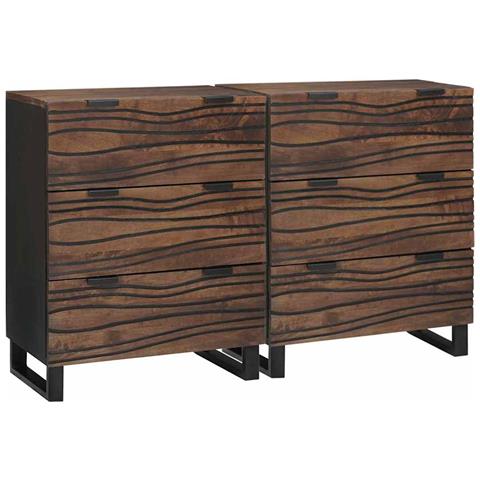 Sideboards con cassetto 2 pcs Marrone 60 x 33.5 x 75 cm - Foto 1