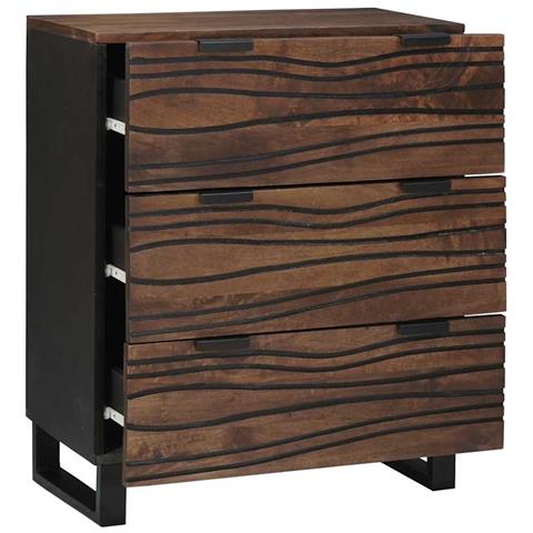 Sideboards con cassetto 2 pcs Marrone 60 x 33.5 x 75 cm - Foto 2