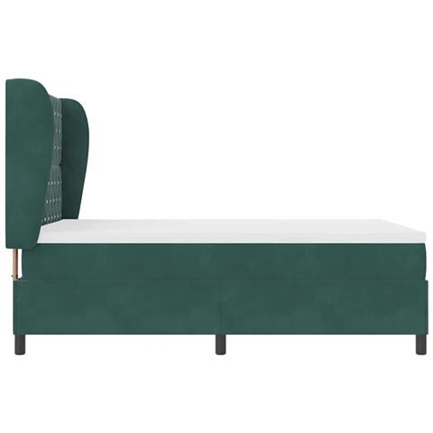 Letto a molle con materasso Verde scuro 140 x 190 cm Velluto - Foto 9