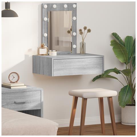 Tavolo trucco a parete con luci LED Grigio Sonoma - Foto 2