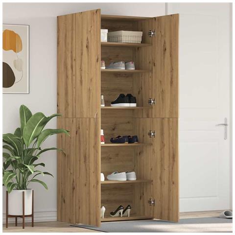 Mobile per scarpe Marrone 80 x 35.5 x 180 cm Legno multistrato - Foto 2