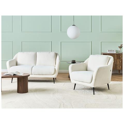 Set Da Salotto 3 Posti Eiby Ciniglia Bianco - Foto 1