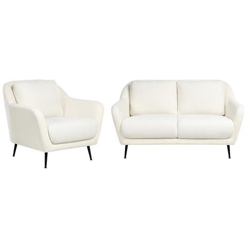 Set Da Salotto 3 Posti Eiby Ciniglia Bianco - Foto 2