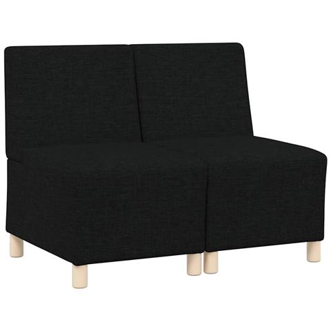 Unità di Divano Modulare Senza Braccioli 2 pcs Nero - Foto 1