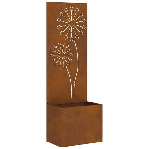 Vaso da Giardino con Pannello Decorativo Ruggine 50 x 140 cm - Foto 1