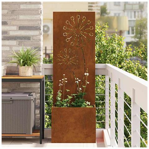 Vaso da Giardino con Pannello Decorativo Ruggine 50 x 140 cm - Foto 2