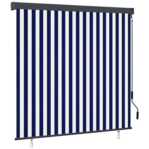 Tenda a Rullo Esterna Rigato Blu e bianco 180 x 250 cm Tessuto - Foto 1