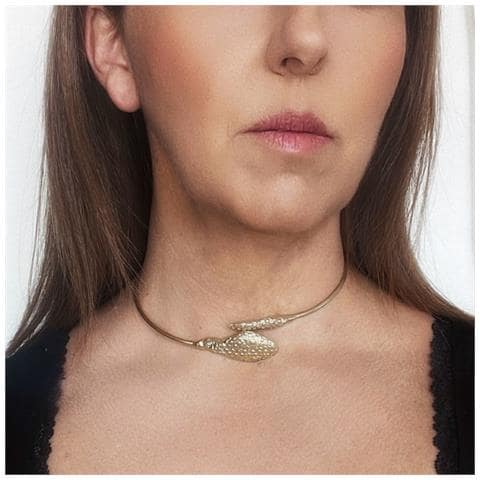 Girocollo A Forma Di Serpente D'oro - Foto 3