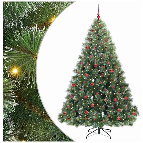 Albero di Natale artificiale con 300 LED Verde 210 cm PE e PVC - Foto 1