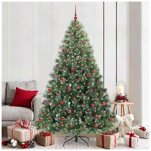 Albero di Natale artificiale con 300 LED Verde 210 cm PE e PVC - Foto 2