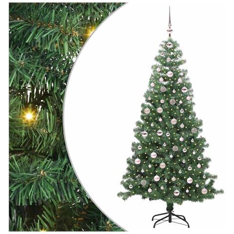 Albero di Natale con 300 LED con supporto Verde 240 cm PVC - Foto 1
