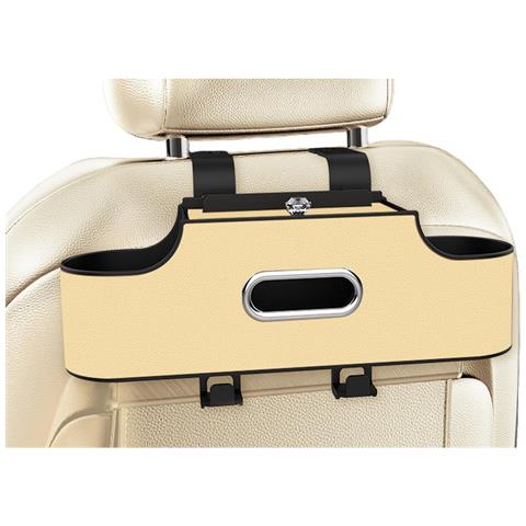 Organizzatore Multifunzionale Per Sedile Auto - Porta Fazzoletti, Porta Bicchieri E Soluzione Di Stoccaggio Beige - Foto 1