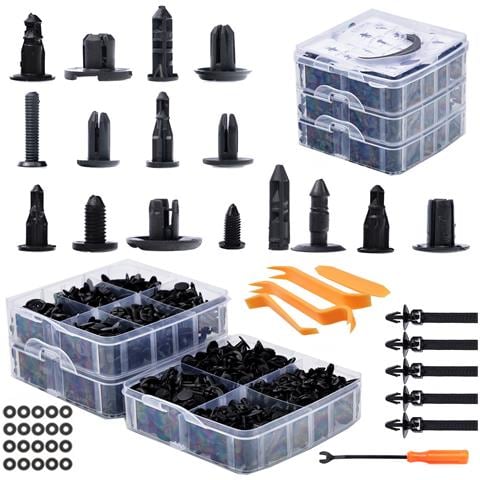 Set Di Rivetti Auto - 650 Pezzi In Scatola Di Plastica | Nylon Resistente, Varie Dimensioni | Per Carrozzeria E Interni Auto - Foto 1
