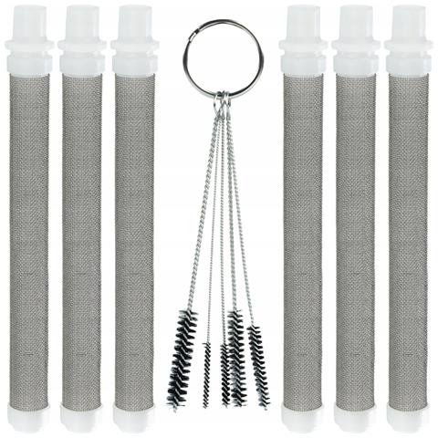 Set Filtri A Dito 60 Mesh E Spazzole Per Pistola A Spruzzo - Alta Qualità, 6 Filtri + 5 Spazzole | Compatibile Con Aggregati Di Verniciatura - Foto 1