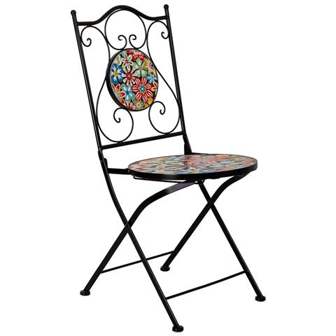 Set Tavolo E 2 Sedie In Metallo Multicolore, 60x60x75h Cm, 38x46x90h Cm - Foto 8