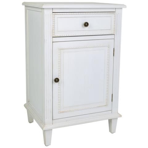 Comodino In Legno Laccato Bianco 45x36x72 - Foto 1