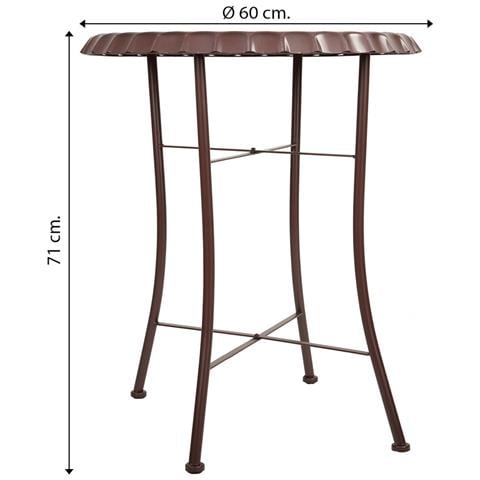 Tavolo Rotondo In Metallo Beige D60x71h - Foto 5