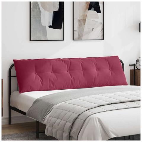 Cuscino per Schiena Rosso Vino 180 x 50 cm Tessuto in Cords - Foto 2