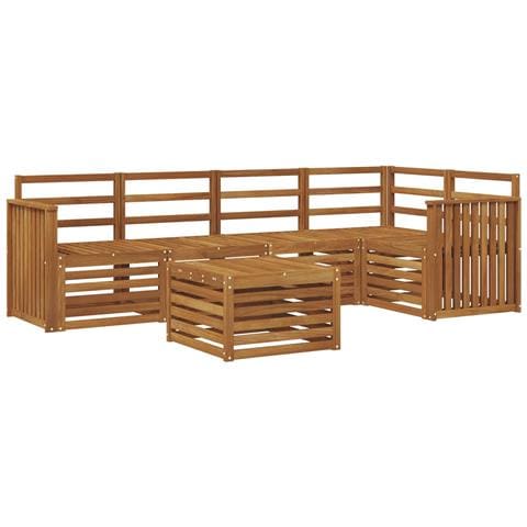Set divani 6 pcs Naturale Legno di Acacia Massello - Foto 1