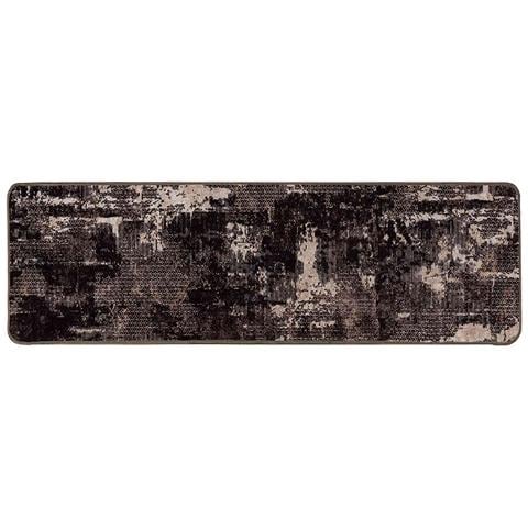 Runner Tappeto MARSA Nero 100 x 450 cm Poliestere e PVC - Foto 1