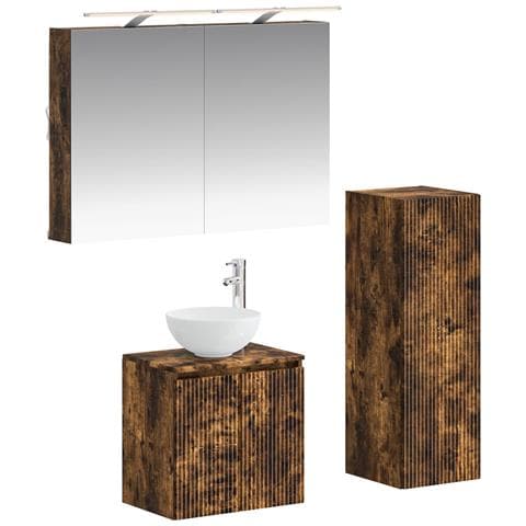Set di mobili per il bagno 4 pcs Rovere Fumo - Foto 1