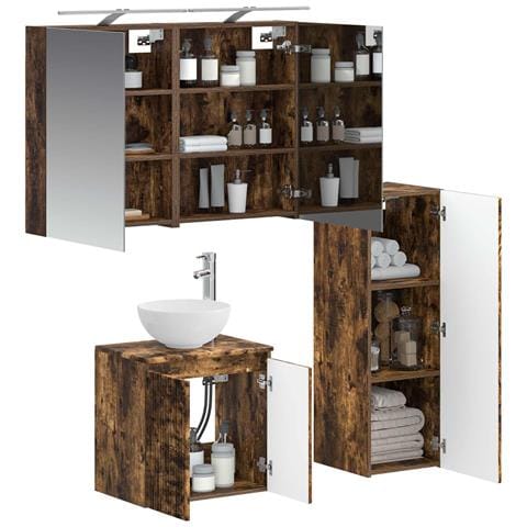 Set di mobili per il bagno 4 pcs Rovere Fumo - Foto 2