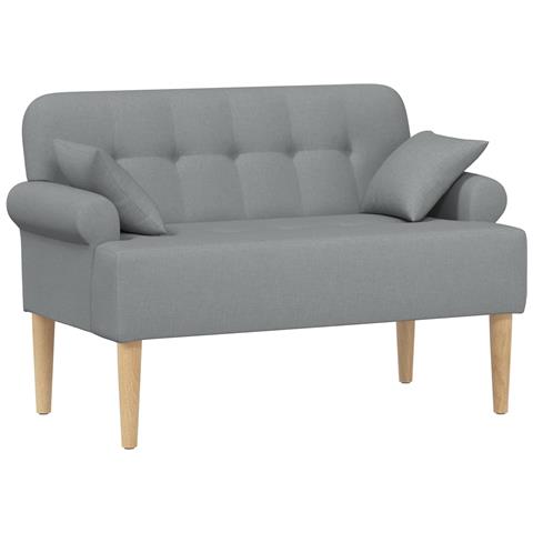 Loveseat con bottoni imbottiti Grigio Chiaro 120 x 65 x 79 cm - Foto 1