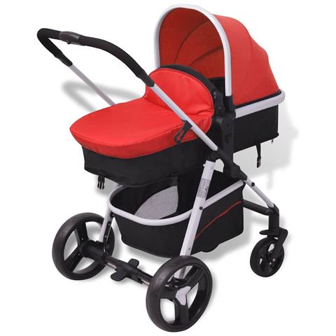 Passeggino 3 in 1 in Alluminio Colore Rosso E Nero - Foto 2