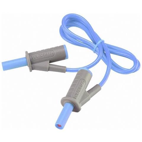 Puntali Di Sicurezza [ spina A Banana 4 Mm - Spina A Banana 4 Mm] 0.75 M Blu Msb-501 - Foto 1