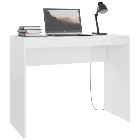 Scrivania Bianco Lucido 90x40x72 cm in Legno Multistrato - Foto 2