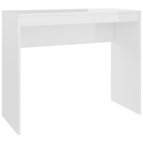 Scrivania Bianco Lucido 90x40x72 cm in Legno Multistrato - Foto 1