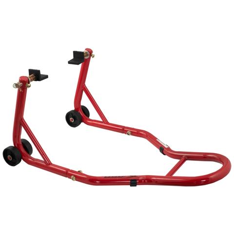 Cavalletto Alza Solleva Moto Posteriore Regolabile Rosso Universale 4 Ruote - Foto 1