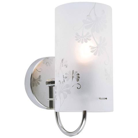 Applique Moderna Cromo 1 Luce Con Paralume Opaco, Attacco E27 - Foto 1