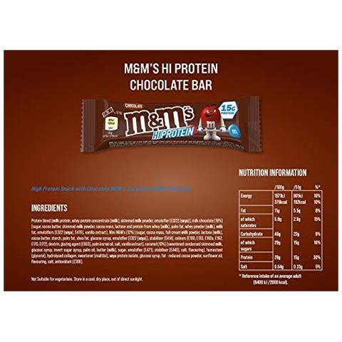 M M Hi Protein Chocolate Bar (12 X 51g) - Snack Ad Alto Contenuto Proteico Con Cioccolato M M Caramello E Cioccolato Al Latte - Contiene Proteine 15g - Foto 4