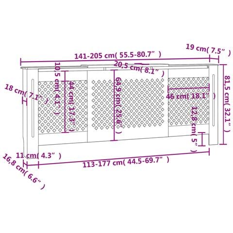 Copertura per Radiatore Bianca in MDF 205 cm - Foto 2