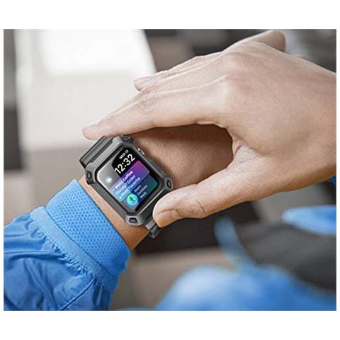 SUPCASE [ Unicorn Beetle Pro] progettato per Apple Watch Series 6 / SE / 5/4 [44 mm] , robusta custodia protettiva con cinturino (nero)  - Foto 6