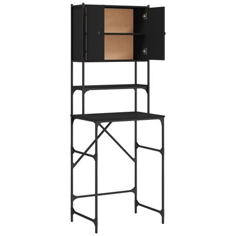 Mobile Per Lavatrice Nero 68x48,5x194 Cm - Foto 2