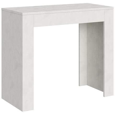 Consolle Allungabile 90x42/198 Cm Emy Small - Bianco Spatolato - Foto 5