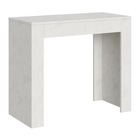 Consolle Allungabile 90x42/198 Cm Emy Small - Bianco Spatolato - Foto 1