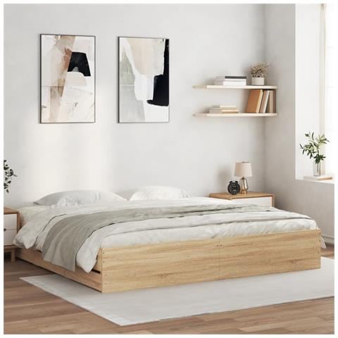 Giroletto Cassetti Rovere Sonoma 200x200 Cm Legno Multistrato - Foto 1