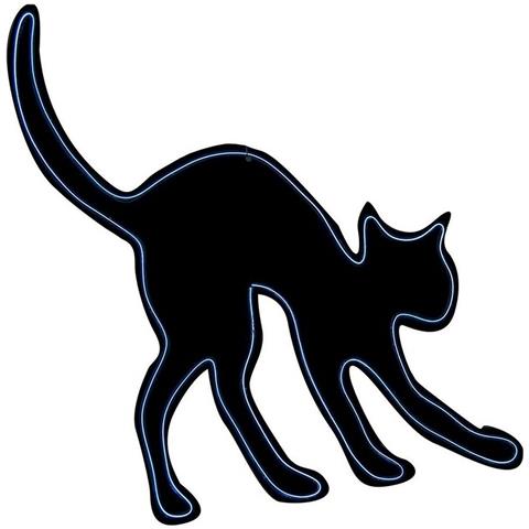 Decorazione Per Halloween My Other Me Silhouette Di Luci Neon Gatto Nero Multicolore - Foto 1